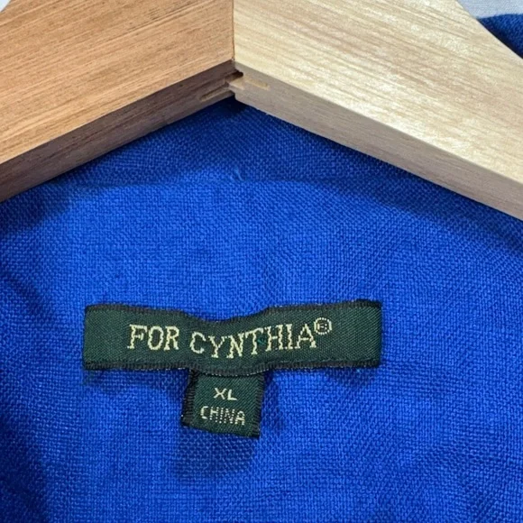 🔱 For Cynthia Royal Blue linen, single button, notch collar, blazer - Picture 2 of 5